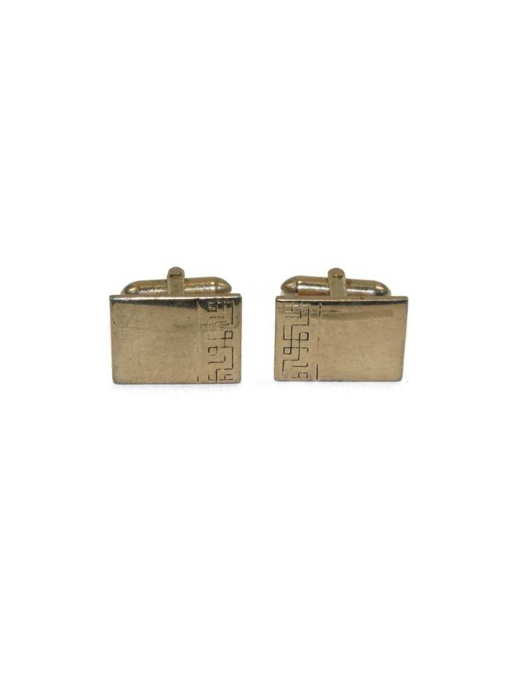 Vintage Swank Gold Tone Rectangular Cuff Links. Swank Hallmark.